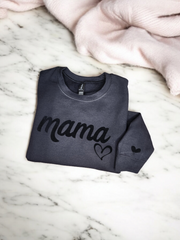 Black Monochromatic Mama Puff Shirt