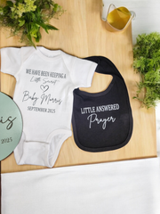 Custom "We Have Been Keeping a Little Secret" Baby Announcement Bodysuit