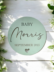 Custom Laser Engraved Baby Announcement Sign