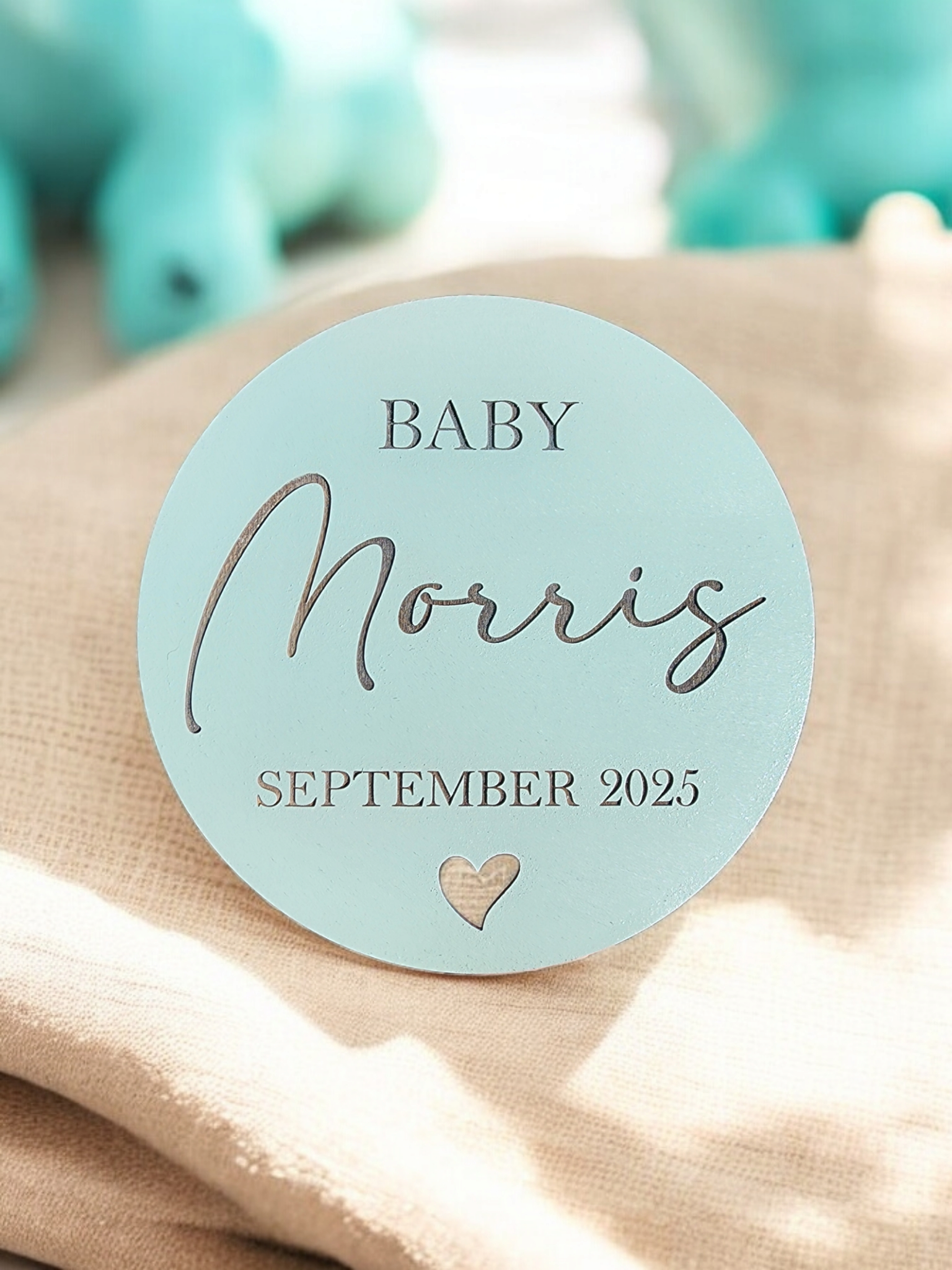 Custom Laser Engraved Baby Announcement Sign