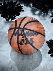 Custom Basketball 3D Wood Wall Sign