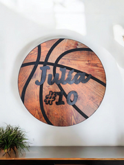 Custom Basketball 3D Wood Wall Sign