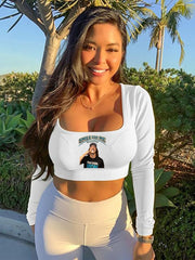 Jaguars Trevor Lawrence Smile For Me Daddy Long Sleeve Square Neck Crop Top