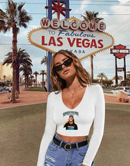 Jaguars Trevor Lawrence Smile For Me Daddy Long Sleeve V-Neck Crop Top