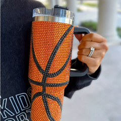 Basketball Rhinestone Studded 40 oz. Tumbler