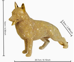 German Shepherd Rhinestone Statue