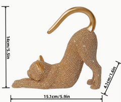 Cat Rhinestone Statue