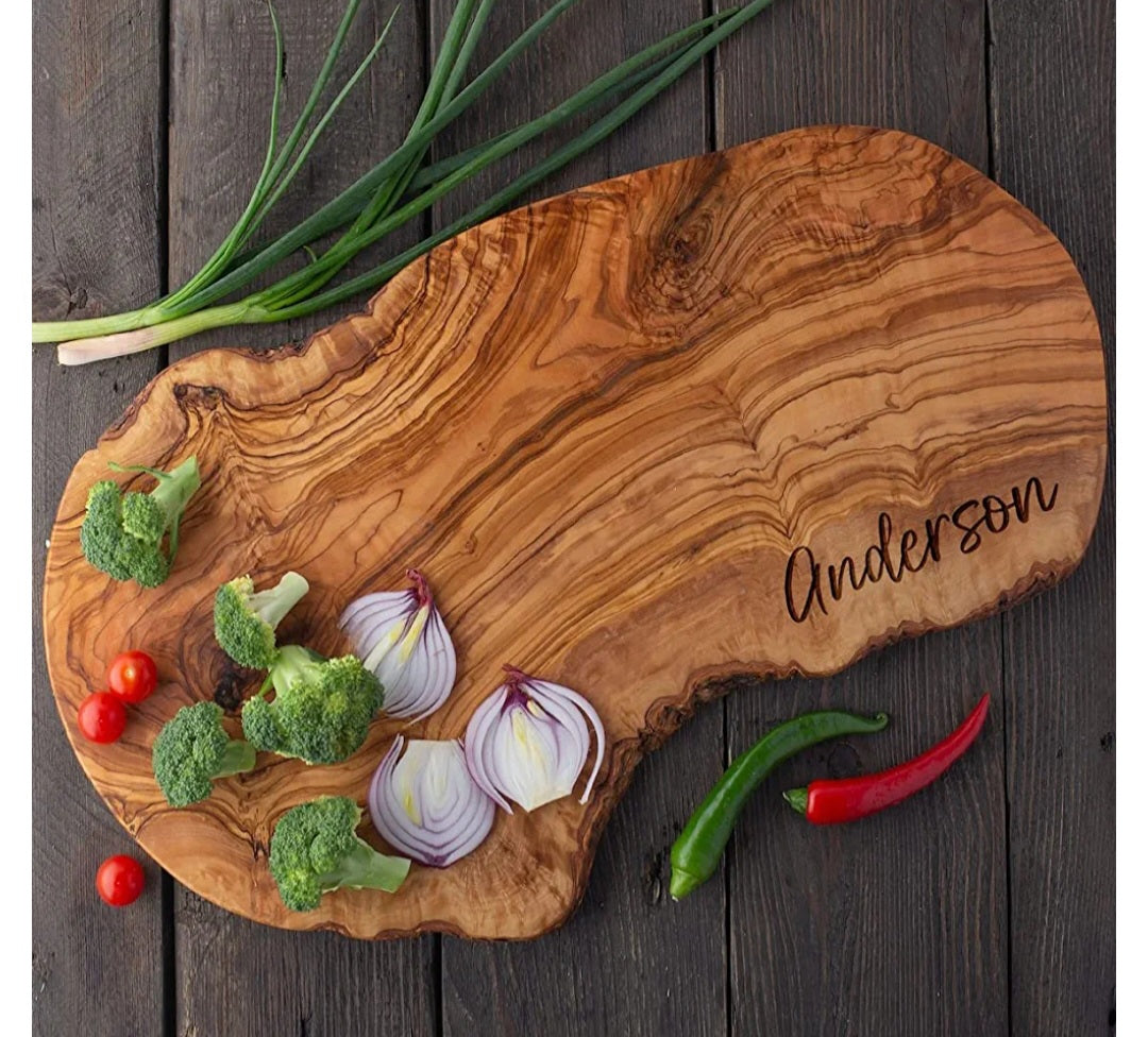 Personalized Large Olive Wood Cutting Boards