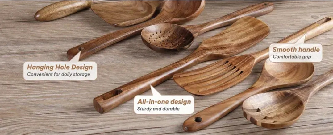 Wooden Spatula Set Monogram Utensils Personalized Cooking Utensils
