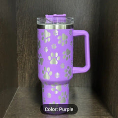 Paw Print 40 Ounce Laser Engraved Tumbler