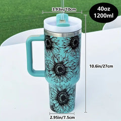 Sunflower 40 Ounce Laser Engraved Tumbler