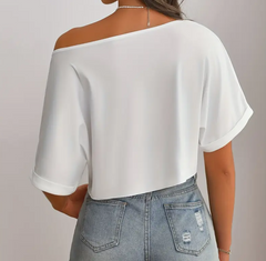 Texas Longhorns Off Shoulder Cropped Tee