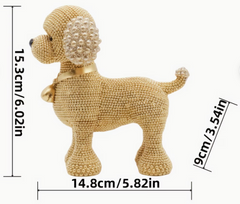 Miniature Poodle Beaded Rhinestone Statue