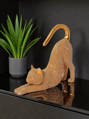 Cat Rhinestone Statue