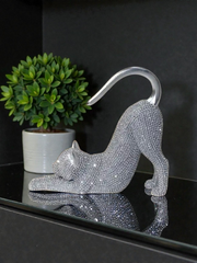 Cat Rhinestone Statue
