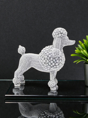 Poodle Beaded Rhinestone Statue