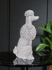 Poodle Beaded Rhinestone Statue