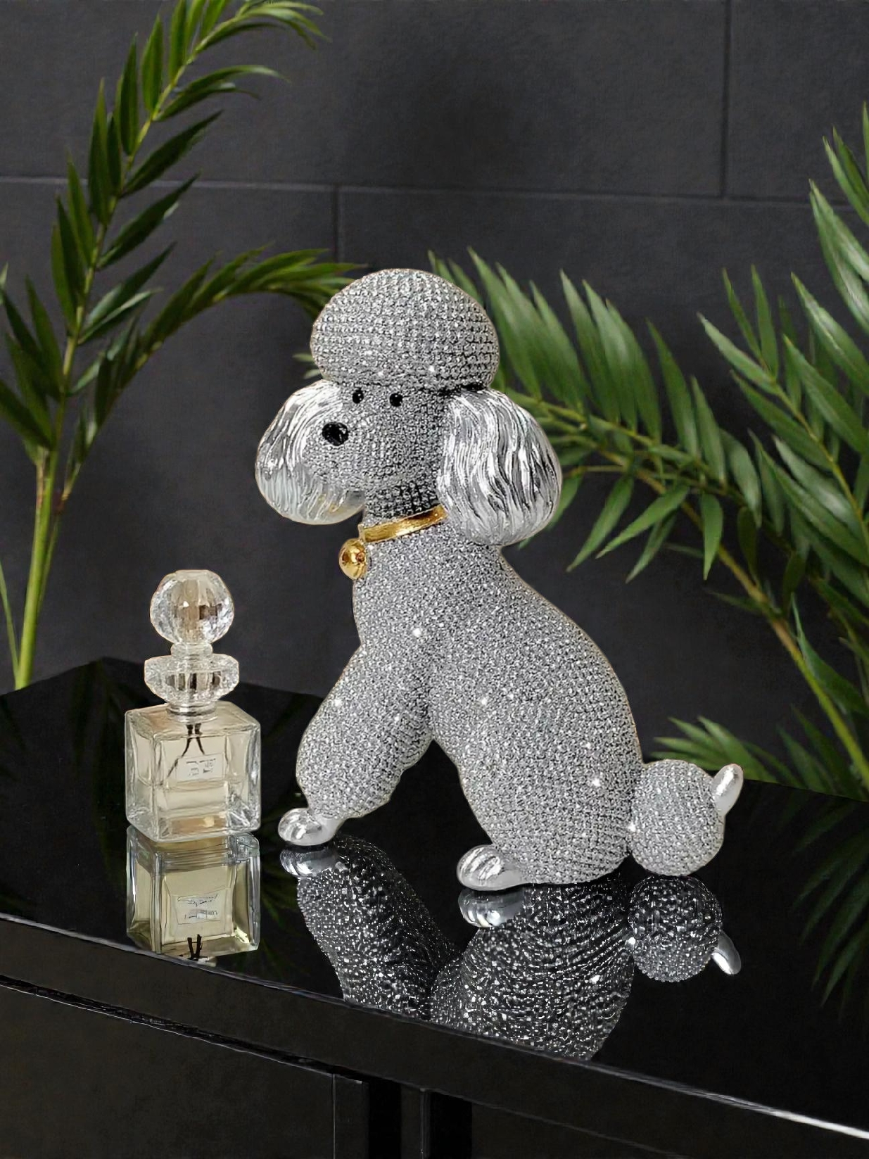 Poodle Rhinestone Statue