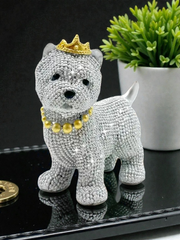 Miniature Golden Doodle Rhinestone Statue
