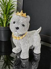 Miniature Golden Doodle Rhinestone Statue