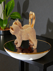 Cat Heart Rhinestone Statue