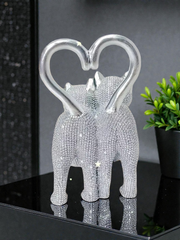 Cat Heart Rhinestone Statue