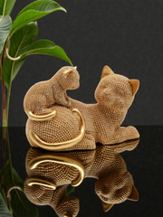 Cat and Kitten Rhinestone Statue