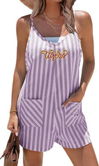 LSU Tigers Loose Fit Striped Romper