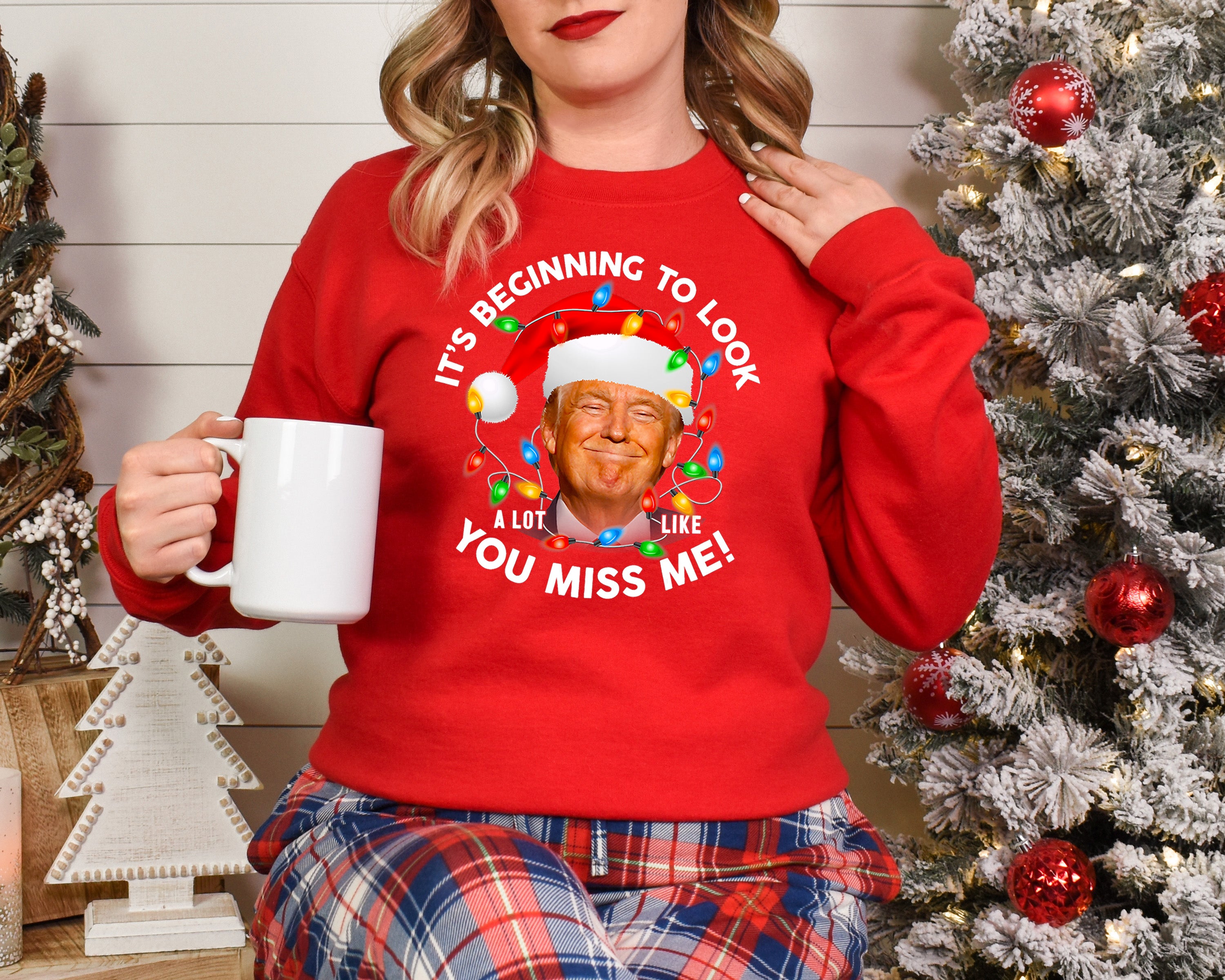 It's Beginning To Look A Lot Like You Miss Me Trump Christmas Lights Shirt