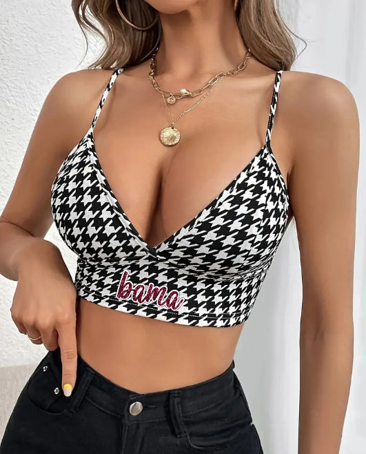 Bama Houndstooth Cropped Tank