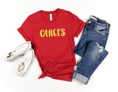 Chiefs Red Glitter Top