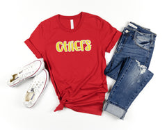 Chiefs Cursive Glitter Top