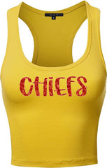 Chiefs Yellow Glitter Top