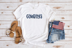 Cowboys White Glitter Top