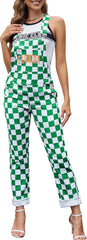 Florida Glitter Checkered Bib Overalls