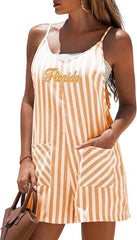 Florida Loose Fit Orange Striped Romper