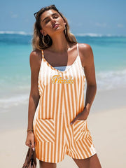 Florida Loose Fit Orange Striped Romper