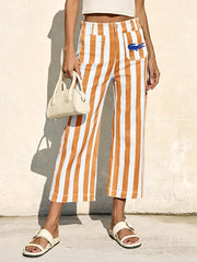 Gators Orange Striped Straight Leg Denim Pants