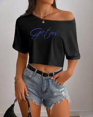 Gators Off Shoulder Cropped Tee