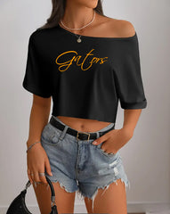 Gators Off Shoulder Cropped Tee
