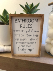 Bathroom Rules Sign