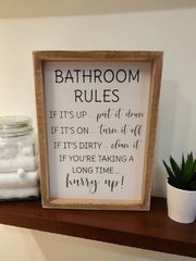 Bathroom Rules Sign