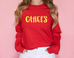 Chiefs Red Glitter Top