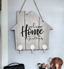 Customized Family Name Welcome Home Key Hanger Sign