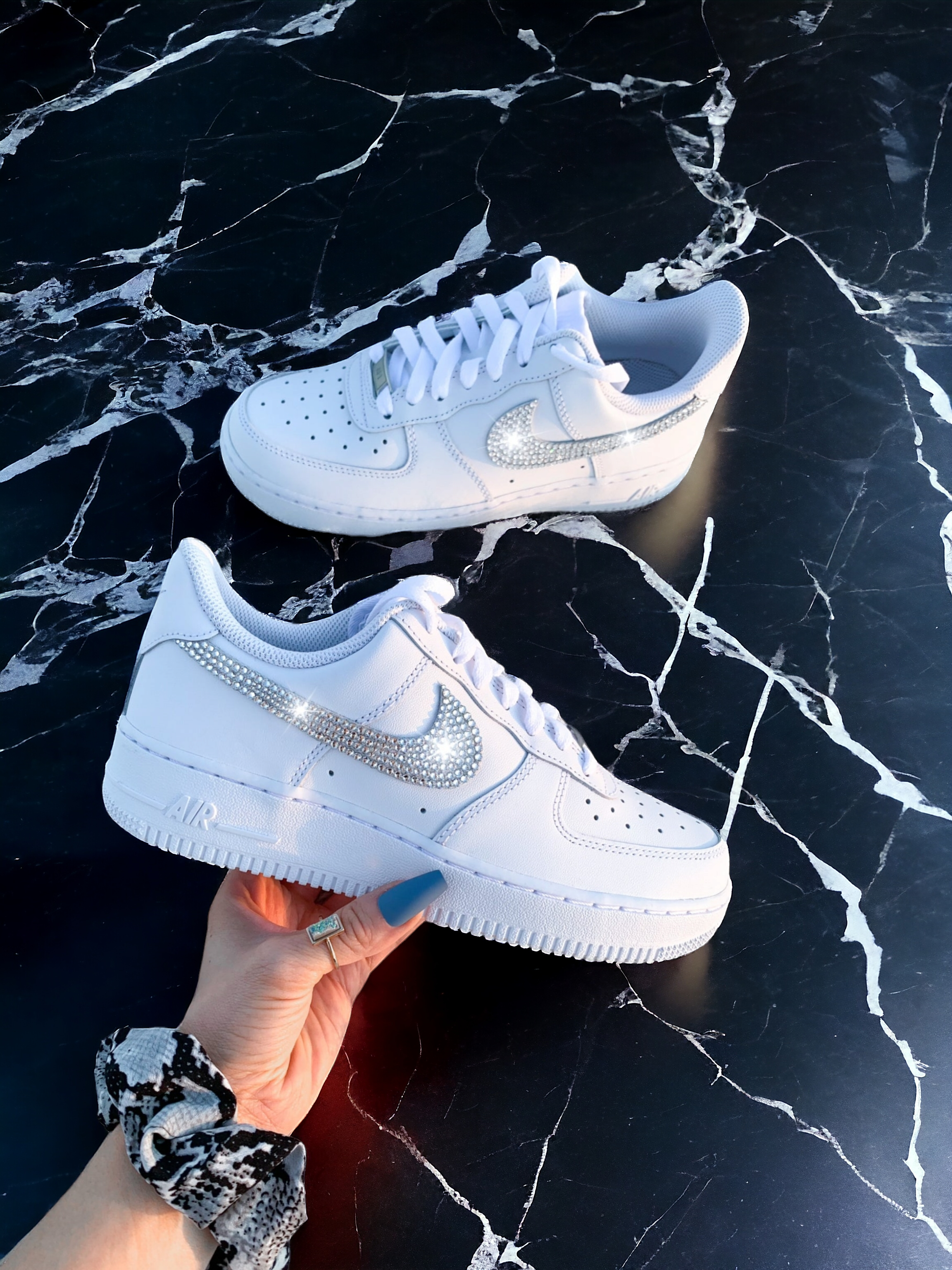 White Swarovski Women's Nike Air Force 1 Shoes
