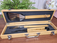 Custom Laser Engraved BBQ Set with Case