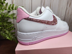 Baby Pink Swarovski Women's Nike Air Force 1 Shoes
