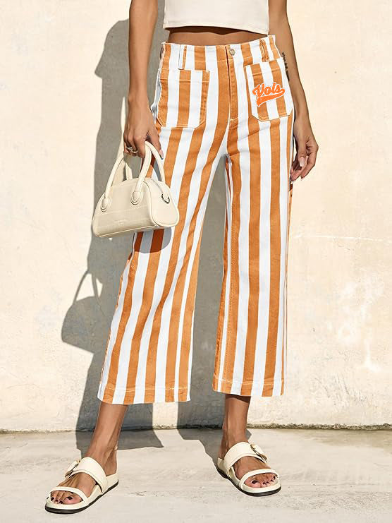 Tennessee Striped Straight Leg Denim Pants