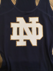 Notre Dame Navy Glitter Top