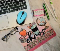 Pink Chaos Coordinator Mousepad / Teacher Gift / Boss Gift / Chaos Coordinator mousepad, Extended/ Gaming Mouse pad